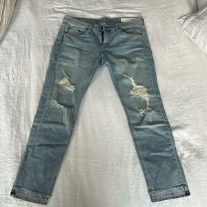 rag & bone distressed dre capri jeans size 29